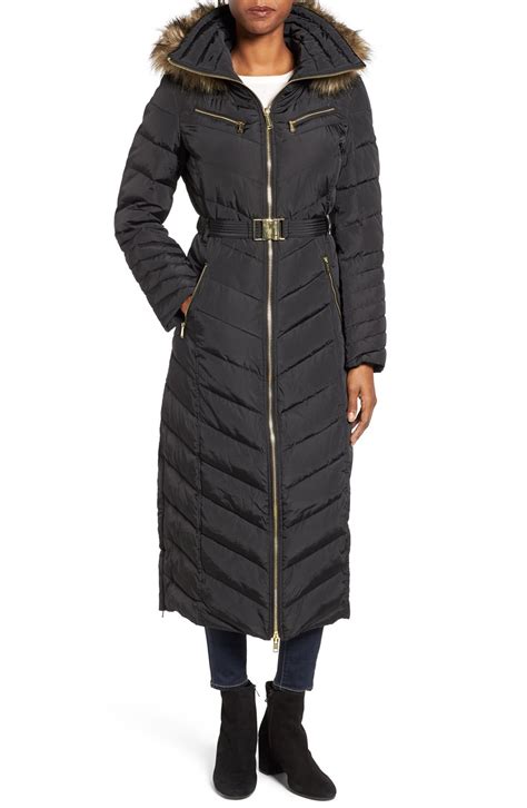 michael kors winter coat long|Michael Kors ladies padded coats.